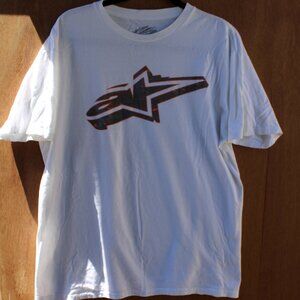 Alpinestars Graphic Logo T-Shirt Men’s Size Large White Short Sleeve Moto Street